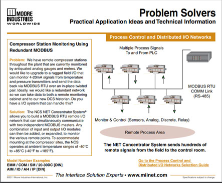 Compressor Station Monitoring Using Redundant MODBUS Problem Solvers Moore Industries