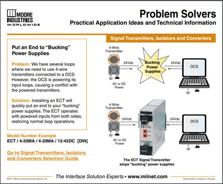Put an End to Bucking Power Supplies Problem Solvers Moore Industries