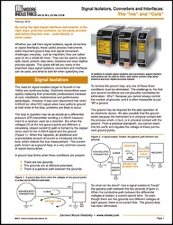 Updated Signal Isolators, Converters and Interfaces White Paper on the Website