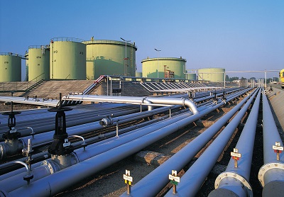 Tank Farm with pipes GettyImages dv790011