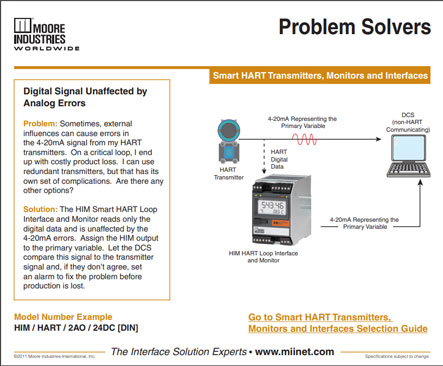 Digital Signal Unaffected by Analog Errors Problem Solvers Moore Industries