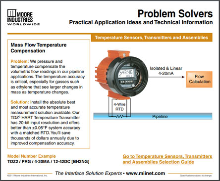 Mass Flow Temperature Compensation Problem Solvers Moore Industries