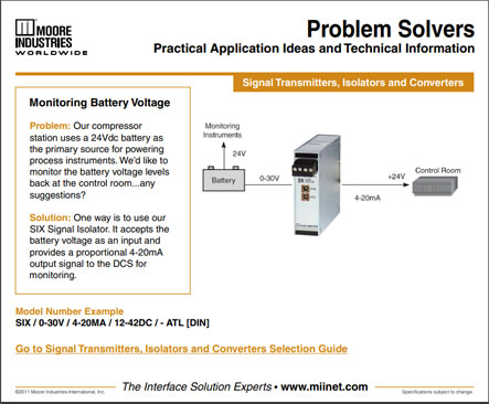 Monitoring Battery Voltage Problem Solvers Moore Industries