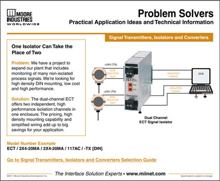 One Isolator Can Take the Place of Two Problem Solvers Moore Industries