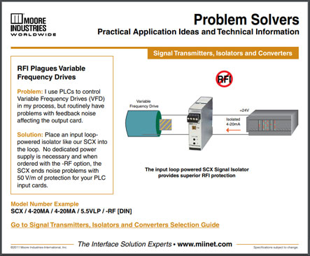 RFI Plagues Variable Frequency Driver Problem Solvers Moore Industries