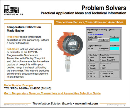 Temperature Calibration Made Easier Problem Solvers Moore Industries