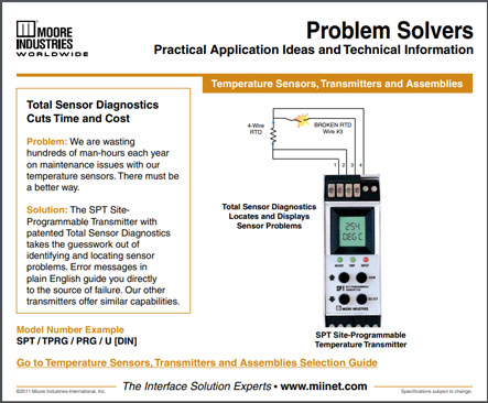 Total Sensor Diagnostics Cuts Time and Cost Problem Solvers Moore Industries