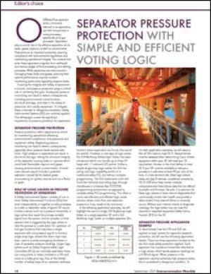 Separator Pressure Protection with Simple and Efficient Voting Logic