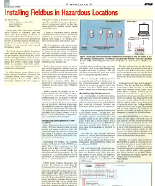 Installing Fieldbus in Hazardous Locations